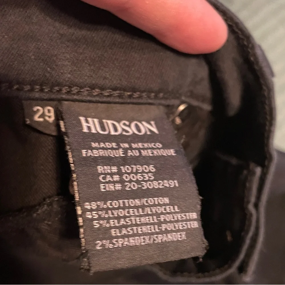 Hudson‎ Natalie Midrise Ankle Skinny Jeans Black Raw Hem Size 29 NWMAR409ZHE
